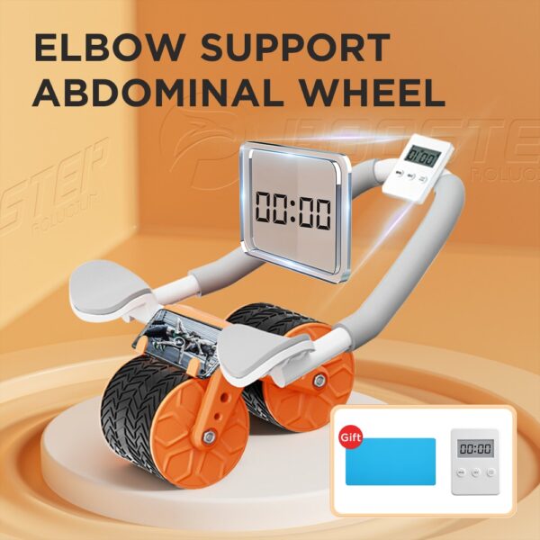 Ab Roller Wheel Automatic Rebound With Elbow Support Flat Plate Exercise Wheel Silence Abdominal Wheel Home Exercise Equipment 1